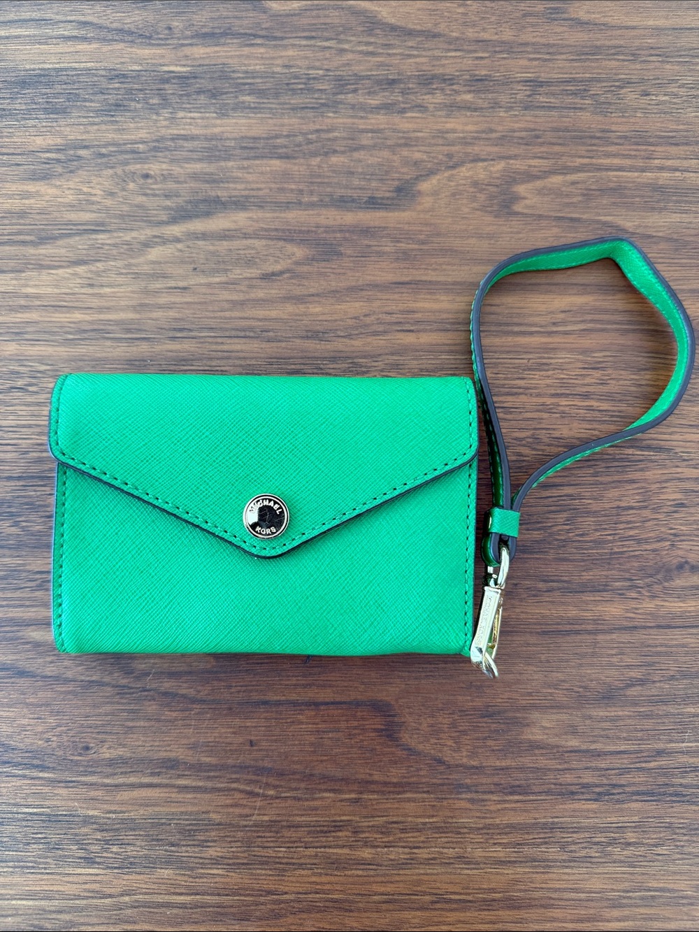 Michael Kors Jet Set Saffiano Leather Smartphone Wristlet - Emerald Green - Picture 2 of 12